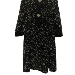 Stylish Black and White Polka Dot Midi Dress